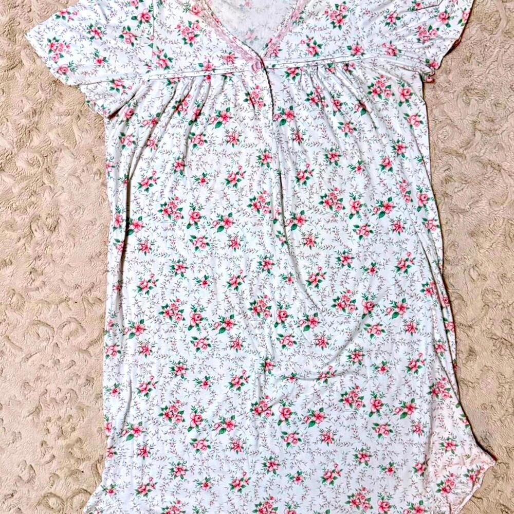 Vintage Emma C Nightgown - XL - Floral Cottagecore Sleepwear